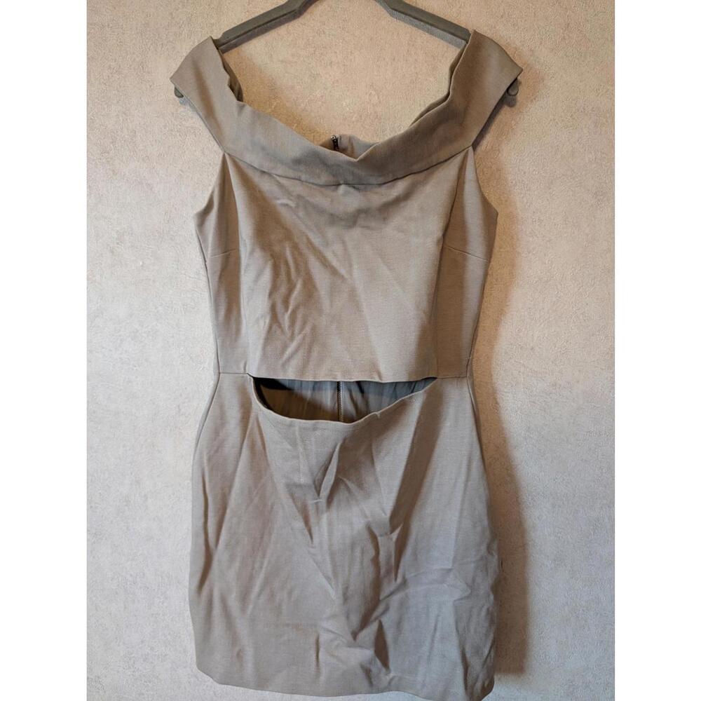 BEC + BRIDGE tan cut out off the shoulder mini dress sz 8